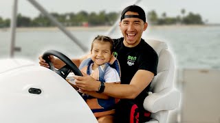 SIENNA DROVE A BOAT Birthday Vlog  Nick and Sienna [upl. by Enitselec]