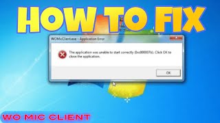 How to fix error in wo mic client windows 7 [upl. by Ihc]