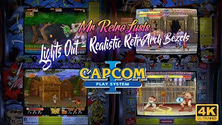 Capcom Play System I 4K  Lights Out  Realistic Retroarch Bezels [upl. by Biron]