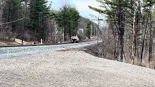 Track Truck Heads West on the Rebuilt Voorheesville NS Connection to Delanson [upl. by Segroeg506]