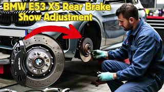 BMW E53 X5 2002 Installing and Adjusting Brake Shoes [upl. by Ahsauqram347]