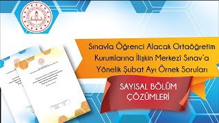 Merkezî Sınava Yönelik Şubat Ayı 2023 Örnek Soruları Çözümleri  SAYISAL BÖLÜM [upl. by Siegler]