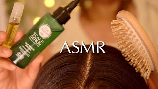 ASMR Hair Care with Wooden brushes and Scalp Serum  No Talking [upl. by Destinee892]