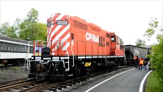 VINTAGE CP RAIL GP9 LOCOMOTIVE 1608 STRUTTIN ITS STUFF [upl. by Grannie125]