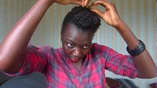 Cheveux naturels afroexemple de coiffureNatural hairstyle tutorial [upl. by Annirtak]