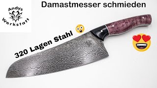 Wie geht das Damastmesser schmiedenherstellen Küchenmesser schmieden Damaszener Messer [upl. by Missak753]