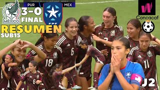 México SUB15 Femenil vs Puerto Rico SUB15 Femenil 🟡 RESUMEN 🔥 682024 campeonato de la concacaf J2 [upl. by Cartan]