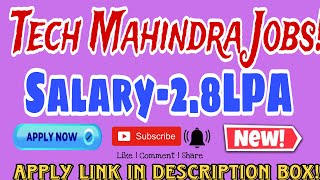 Tech Mahindra Walkin Drive 2024 Hiring for Freshers as Customer Support Executive Apply Now [upl. by Eppes352]