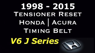 98  15 V6 Honda Acura Tensioner Reset Timing Belt  J Series V6  Bundys Garage [upl. by Tana]