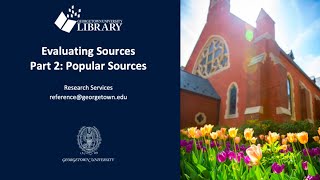 Evaluating Sources Part 2 Popular Sources [upl. by Donny]