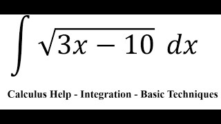 Calculus Help Basic Integral ∫ √3x10 dx  Integration  Techniques [upl. by Dunning]