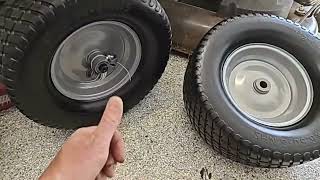 16x6 50 8 Tire and Wheel Flat Free Solid Rubber Riding Lawn Mower Tires and Wheels Review [upl. by Nirok]