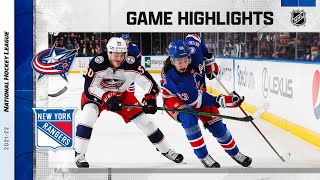 Blue Jackets  Rangers 102921  NHL Highlights [upl. by Rozamond]