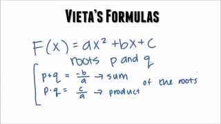 Vietas Formulas Understanding and Applying [upl. by Inafetse]