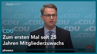 Parteipressekonferenz der CDU ua mit Carsten Linnemann  141024 [upl. by Godderd]