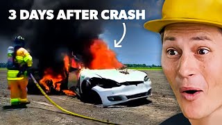 Why Tesla Fires are Impossible to Put Out [upl. by Norga]