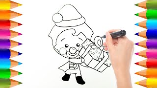 Cómo dibujar a Plim Plim Navideño  Dibujos para niños [upl. by Madson189]