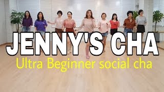 JENNYS CHA Line Dance Ultra Beginner social chaJenifer Wolf [upl. by Mcadams540]