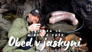 OBED V JASKYNI  PEČENÉ JATERNICE NA PANVICI Z LIATINY  BUSHCRAFT DEŇ V PRÍRODE [upl. by Ycniuqal377]