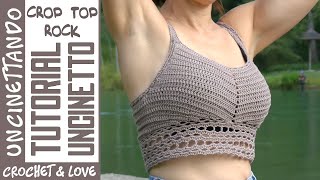 Crop top o Canotta allUncinetto con Chiusura a Corsetto  Tutorial Passo a Passo [upl. by Dong]