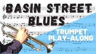 Basin Street Blues for Trumpet PlayAlongBacking Track Free Music [upl. by Suhsoj]