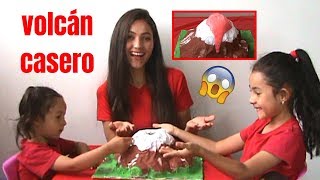 CÓMO HACER UN VOLCÁN CASERO FÁCIL  EXPERIMENTO PARA NIÑOS 🌋 [upl. by Nodnek]