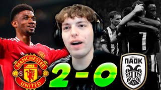 DAVOO XENEIZE REACCIONA MANCHESTER UNITED 2  0 PAOK l EUROPA LEAGUE [upl. by Golda481]