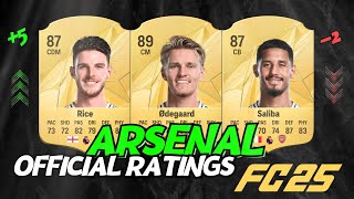 ✅ Arsenal Official Player FC 25 Ratings 🔥 EA FC 25 😱 ft Ødegaard Rice Saliba [upl. by Aralk]