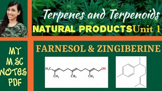 Terpene And Terpenoid Part 4Farnesol And Zingiberene Natural ProductsMsc Chemistry Notes PDF [upl. by Bev]