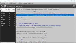 Folsom Prison Blues Cash Key of E  Chords amp Lyrics  Learn amp Play Along [upl. by Oah575]