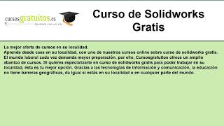 Curso solidworks online gratis [upl. by Lammond]