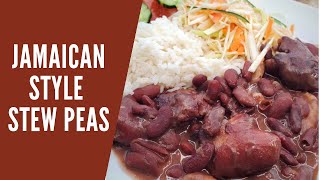 How to make JAMAICAN STEW PEAS with PIGS TAIL  Jamaican Stewed Peas  JerenesEats [upl. by Erodasi]