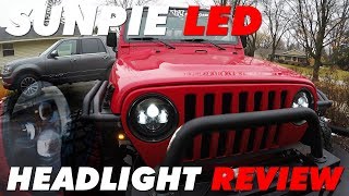 Best Jeep Wrangler LED Headlights  Sunpie LED Review [upl. by Analli]