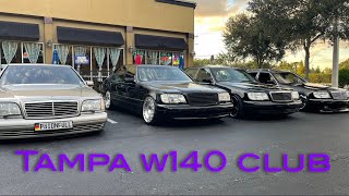 Tampa w140 clubs first car show gathering s600 s500 s320 slammed Benz [upl. by Airym722]