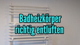 Badheizkörper entlüften  Handtuchheizkörper richtig entlüften  Vertikalheizung entlüften Anleitung [upl. by Doe]