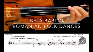 Romanian Folk Dances by Bela Batok with Score [upl. by Feirahs]