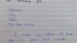 Letter to your uncle thanking him for birthday gift Letter to uncle Letter writing [upl. by Adihsar]