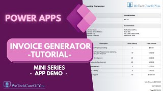 PowerApps Invoice Generator which automatically creates PDF invoice  App Demo  Overview [upl. by Krakow]