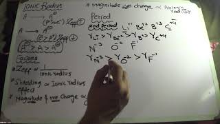 Mcat Ecat chemistry lectures order of ionic radii  factors affecting why anionic radii is greater [upl. by Nakada]