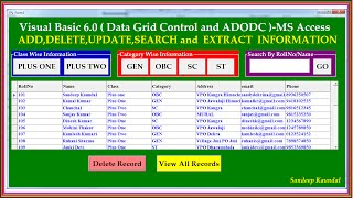 Add Delete Update Search using VB6 DataGrid ControlAdodc amp Ms Access databaseStep by Step Tutorial [upl. by Nowujalo]