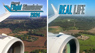 Microsoft Flight Simulator 2024 FS2024 vs Real Life  Landing in Rome Fiumicino [upl. by Olsen364]