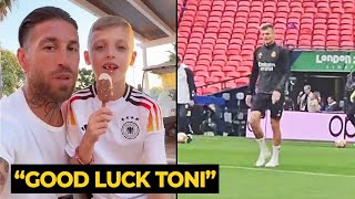 Sergio Ramos son wishes Toni Kroos good luck in the Champions League final  Real Madrid News [upl. by Eilesor]