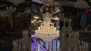 Wow elegant crystal chandeliers at the food court Prague Czech Republic 🇨🇿chandelierscrystals [upl. by Eelam823]