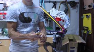 Sworks SL5 Build Part 1  Steerer Cut Di2 cabling [upl. by Colet]