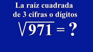 Aprender a calcular una raíz cuadrada de 3 cifras [upl. by Motch904]