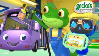 Painting Bobby School Bus  Geckos Garage  Trucks For Children  Cartoons For Kids [upl. by Row]