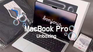 •macbook pro M3 unboxing• 맥북 프로 M3 14인치 개봉기 막 찍음 주의 ⚠️ 언박싱 영상은 첨이라  ⁎⁺˳✧༚ [upl. by Larentia]