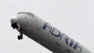 Adria Airways Canadair CRJ900 S5AAN JP 128 overhead  final appoach at Berlin Tegel [upl. by Enymzaj587]