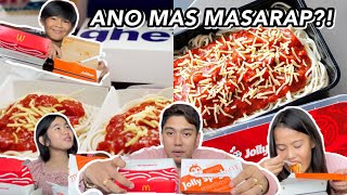 MCDO vs JOLLIBEE SPAGHETTI EDITION KANINO MAS MASARAP  Grae and Chloe [upl. by Knarf]