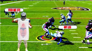 HE DRENCHED THE BALL IN BABY OIL SO I GAVE HIM CTE Madden 25 Gameplay [upl. by Aromat]